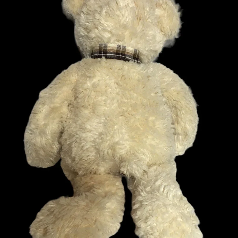 Ty Classic Charisse Ivory Cream Teddy Bear 2006 Beanbag Plush Plaid Bow RARE HTF - Picture 5 of 8